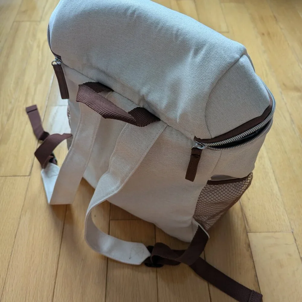Cream/Brown Insulated Bookbag
